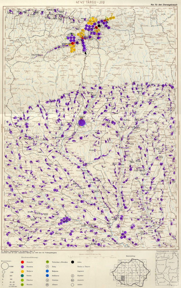Eine Karte von Deutschland mit farbcodierten Regionen, die die Bevölkerungsdichte von niedrig bis hoch anzeigen.