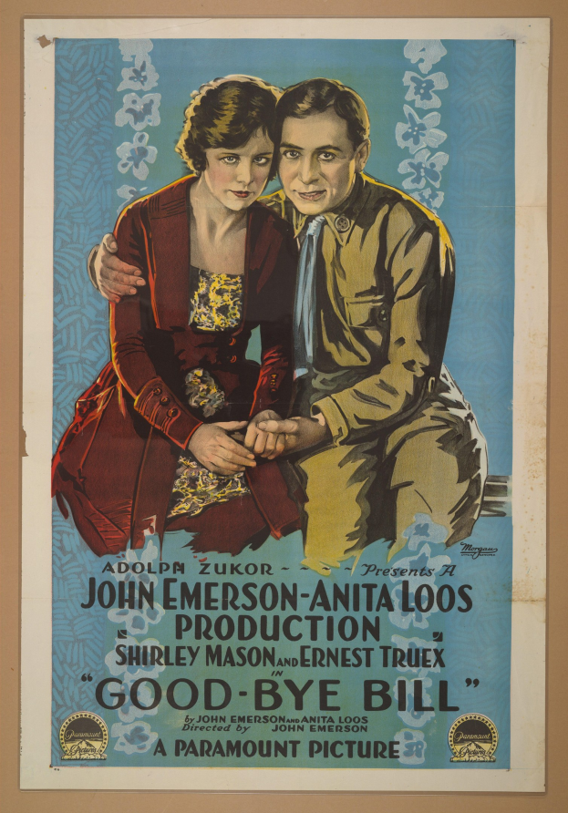 Filmplakat für "Good Bye Bill" mit einem Mann und einer Frau und Textüberlagerung.